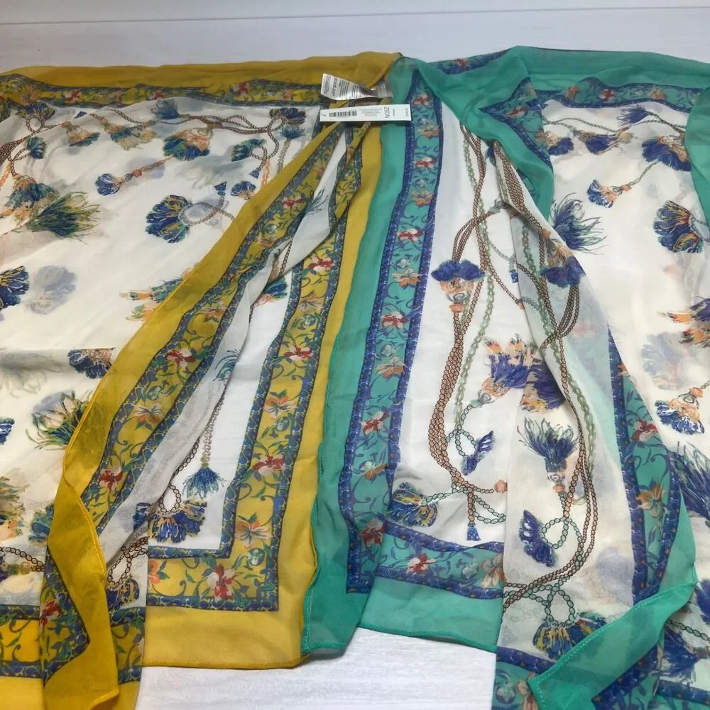 Chico's Botanical 100% Polyester Ruana Wrap Shawl Multicolor One‎ Size NWT